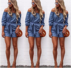 Europe and the United States word collar waist denim shorts