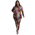 New Printing Tight Fashion Casual Long Dress