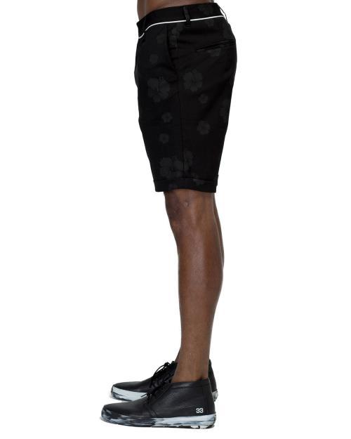 Konus Men's Cuffed Shorts With Floral Print in Black