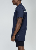 Konus Men's Collared Zip Up Shirt in Navy