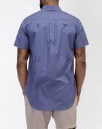 Konus Men's Short Sleeve Button Up in Cobalt