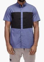 Konus Men's Short Sleeve Button Up in Cobalt