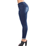 Beautiful High Waisted Skinny Destroyed Ripped Hole Denim Pants
