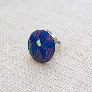 Textile Flower Mexican Ring