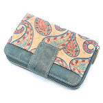 Turquoise Color Ladies Pattern Cork Wallet BAG-2088