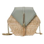 High Fashion Hexagon Stylish Straw Handbag
