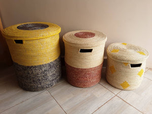 African Raffia Laundry and Storange Basket