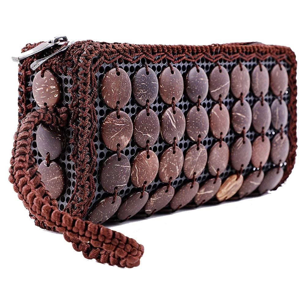 Coconut Shell purse / wristlets clutch bag