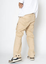 Konus Men's Cargo Pants with Removable Pocket in Khaki
