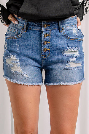 Buttons Jean Shorts