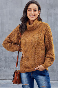 New Yellow Chunky Turtleneck Winter Sweater