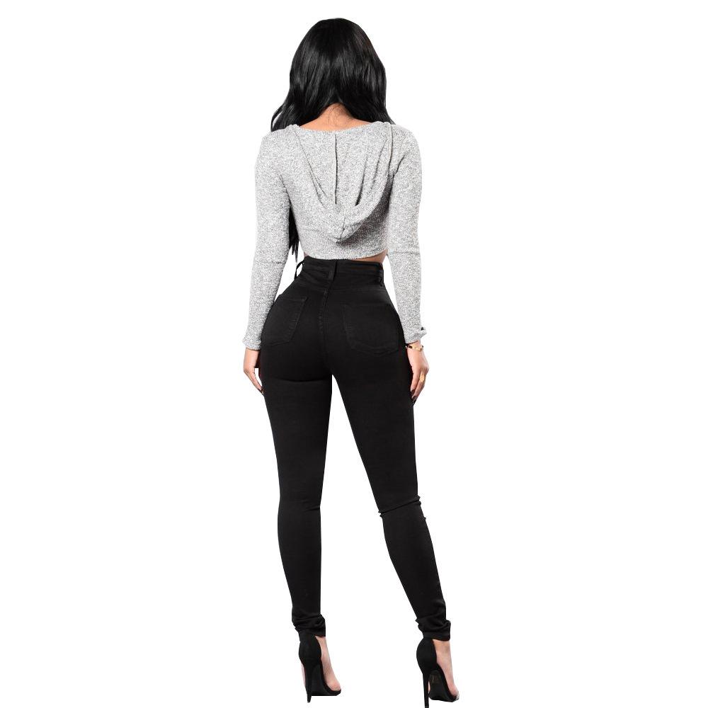 High Waisted-Rise Stretch Skinny Jeans