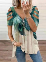 Womens Fashion Short Sleeve V-neck T Shirt 