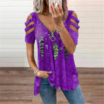 Womens Fashion Short Sleeve V-neck T Shirt 