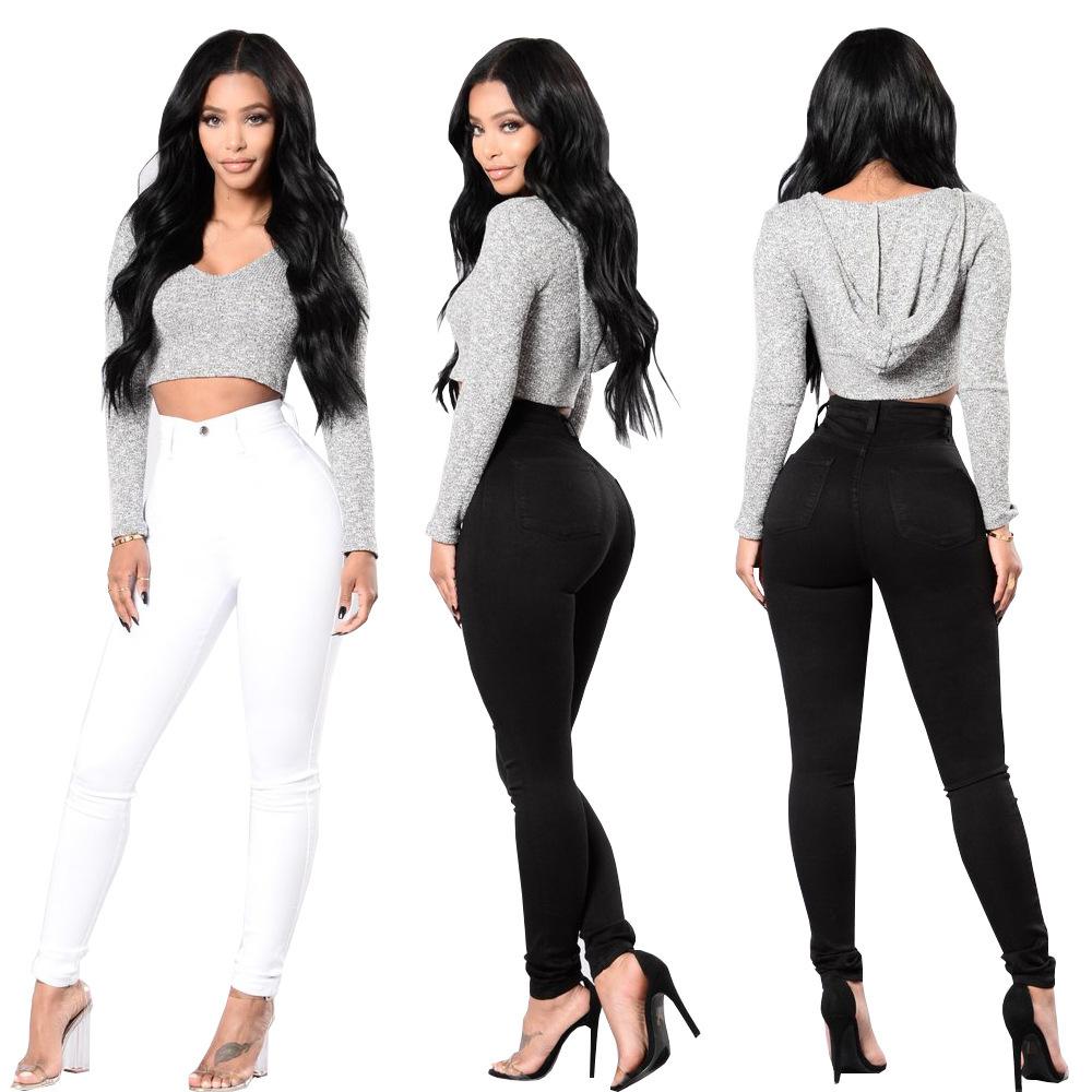 High Waisted-Rise Stretch Skinny Jeans
