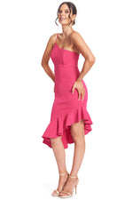 Rufflin' Round Dress - Asymmetric dress with ruffle hem