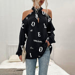 Not with belt  Abstract Face Print Women Jumpsuits Sexy One Shoulder