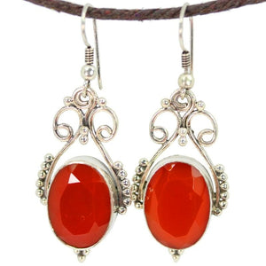 Gorgeous Open Work Carnelian Queenly Earrings