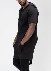 Konus Men's Short Sleeve Hoodie in Black