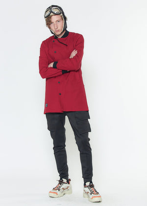 Konus Men's Elongated Twill Jacket in Red