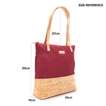 Cork with Denim Blue fabric women's Tote bag BAG-2057-C