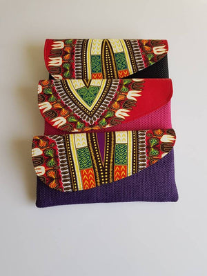 African Clutch Bag with Dashiki Print