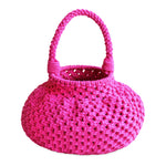 NAGA Macrame Vessel Basket Bag, in Shocking Pink