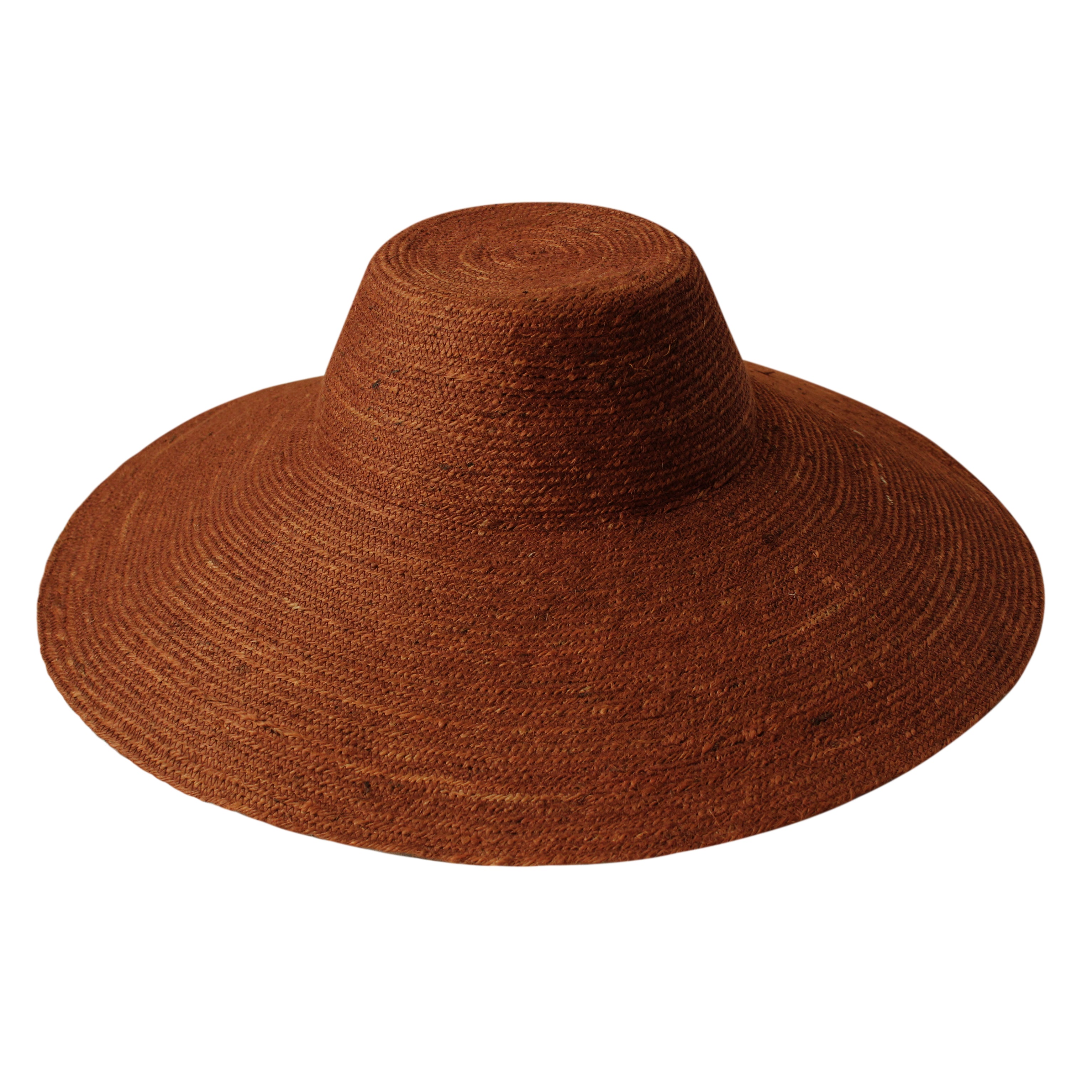 RIRI Jute Straw Hat, in Burnt Sienna