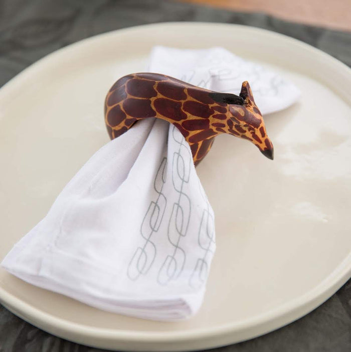 Set of wooden Animals Napkin Rings