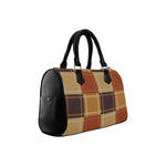 Handbags, Brown Checker Boston Style Top-Handle Bag