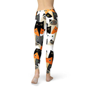 Womens All Over Print Cats Leggings