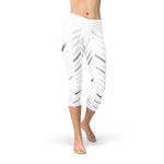 Stylish White Stripes Capri Leggings