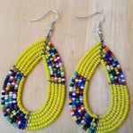Maasai Casual Handcrafted Beaded Earrings - Yellow