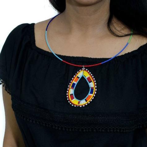 Maasai Pendant Beaded Necklace