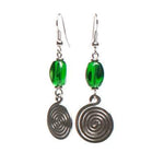 Spiral and Bead Drop Women musical Earrings coil earrings