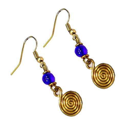 Spiral Women drop brass Earrings coil musical earrings