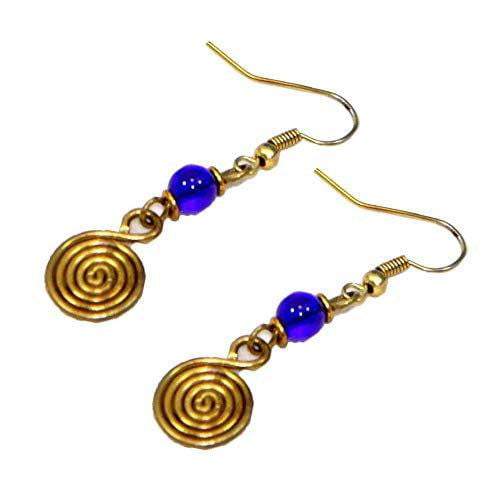 Spiral Women drop brass Earrings coil musical earrings