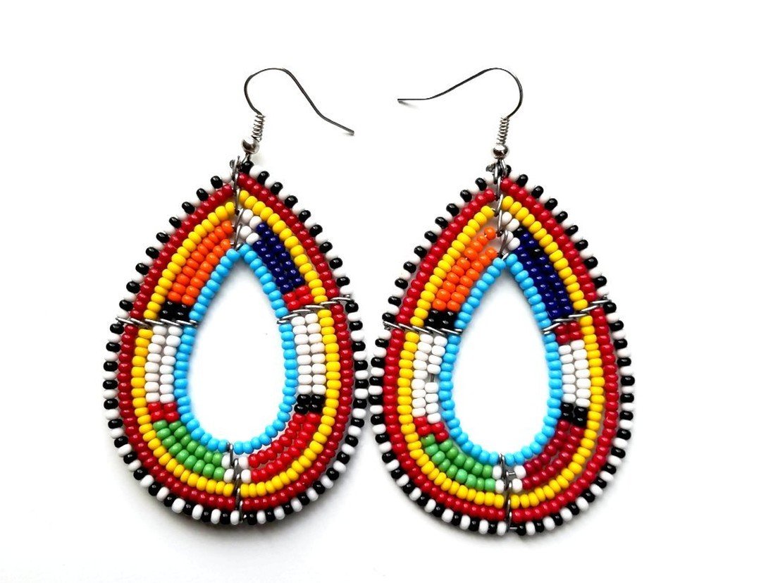 Unique handmade maasai beaded earrings