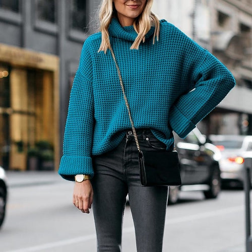 Plus Size Warm Turtleneck Sweater Knitwear