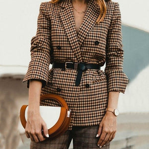 Plaid coat ladies small suit