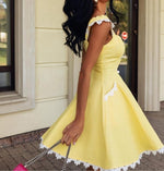Women Sleeveless Ruffle Hem Swing Dreess