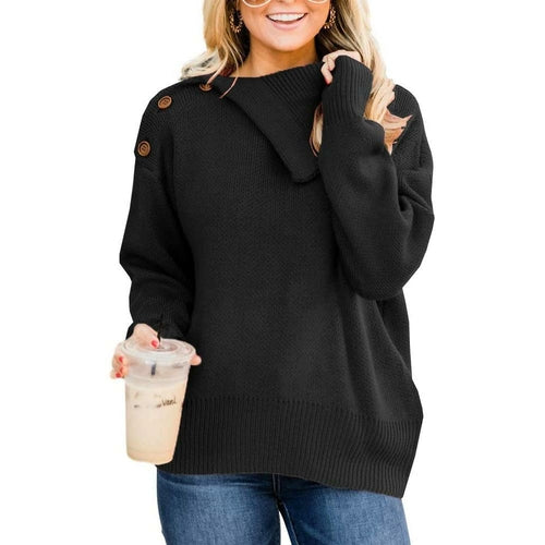 Long Sleeve Button Knitted Sweater