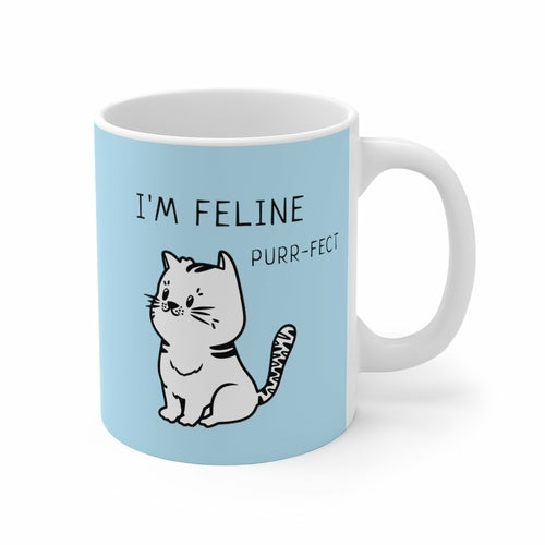 I'm Feline Purr-Fect Mug in Blue