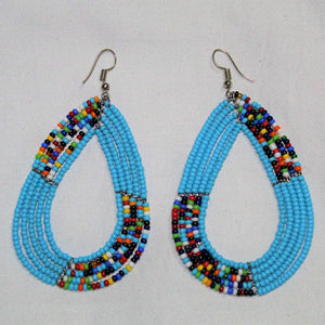 Maasai Beaded Earrings Black African handcrafted earrings (crystal