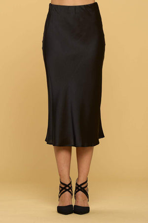 Stylish Satin Midi Skirt