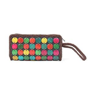 African Coconut Shell Beaded Purse - Clutch Bag