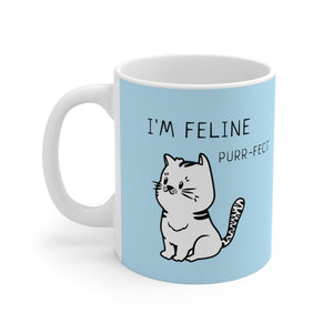 I'm Feline Purr-Fect Mug in Blue