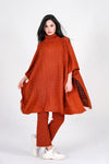 Women Turtle Neck Sweater Elegant Knitted Fashionable Cape Poncho