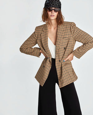 Plaid coat ladies small suit