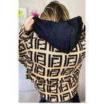 Vintage Printed Long Sleeve Hoodies Knitwear